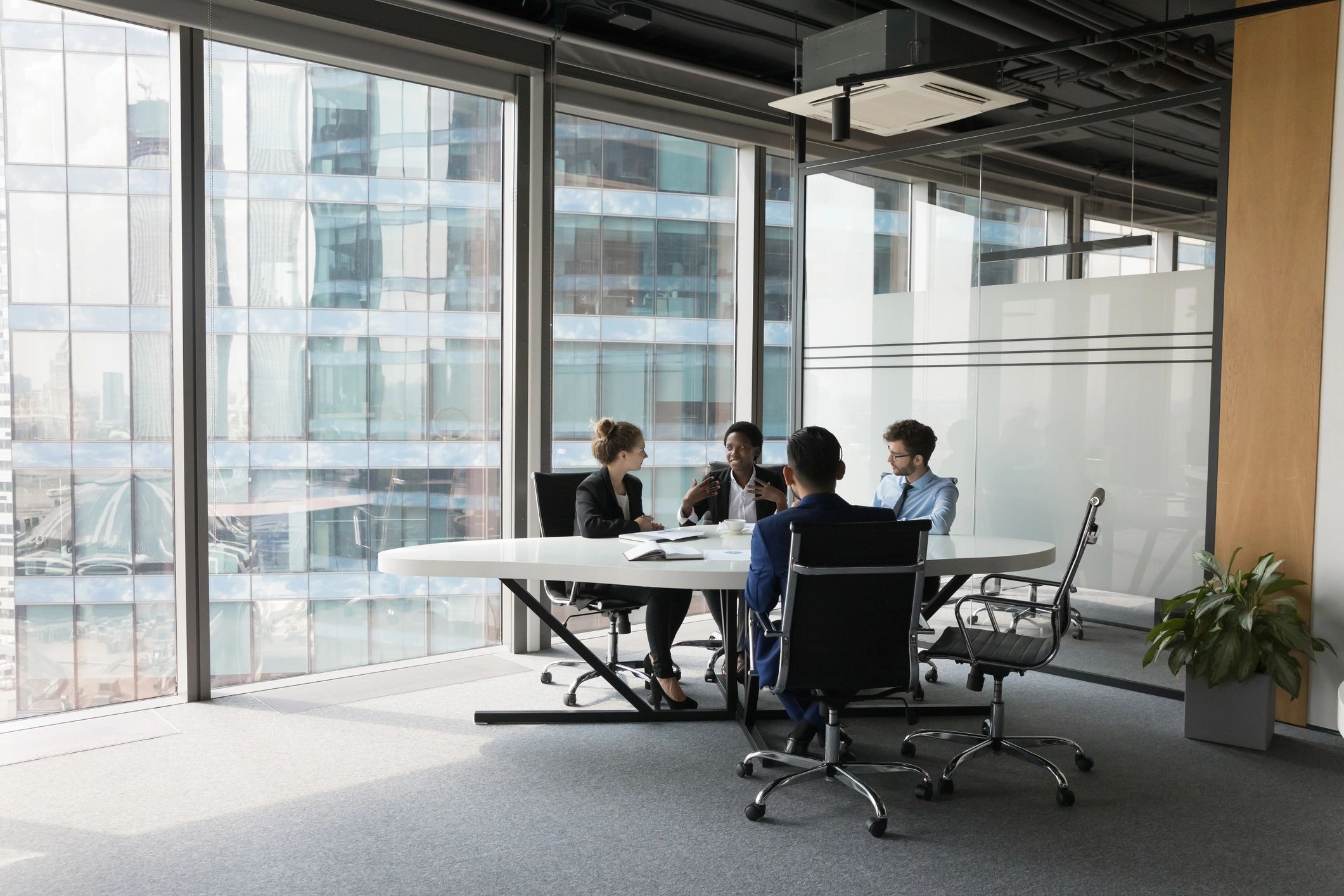 Diverse business team in a meeting room